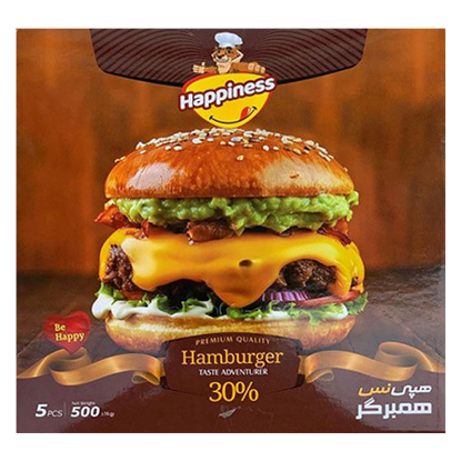 تصویر  همبرگر 30% گوشت هپی نس 500 گرمی