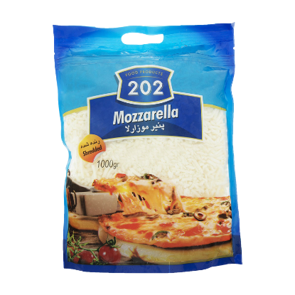 تصویر  پنیر پیتزا رنده شده 202 بسته 1 کیلوگرمی