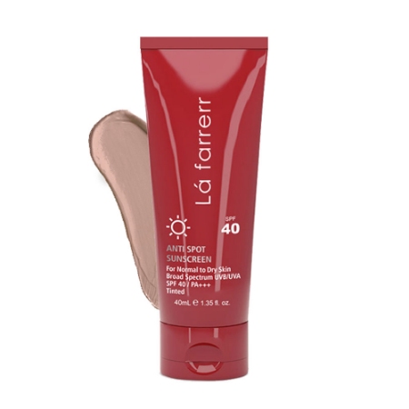 کرم ضد آفتاب ضد لک لافارر مخصوص پوست خشک و معمولی رنگی SPF40