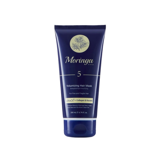 ماسک مو حجم دهنده مورینگا امو مدل 5 مخصوص موهای نازک و شکننده حجم 200 میلی لیتر