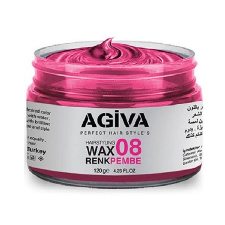 واکس مو رنگی آگیوا مدل صورتی شماره 08
