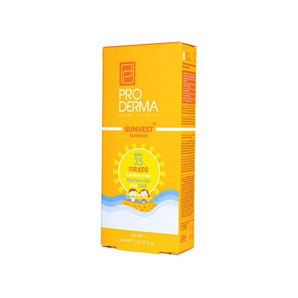 کرم ضد آفتاب کودکان پرودرما مدل SPF35 حجم 40 میلی لیتر