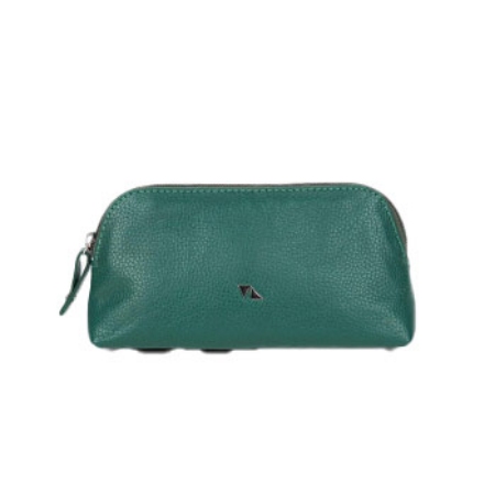 کیف آرایش رنگ سبز طرح چرم