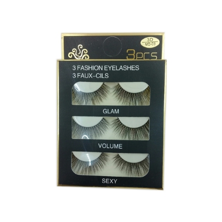 مژه سه جفتی جعبه مشکی شماره MD09