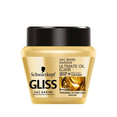 ماسک موی طلایی گلیس مخصوص موهای آسیب دیده حجم 300 میلی لیتر