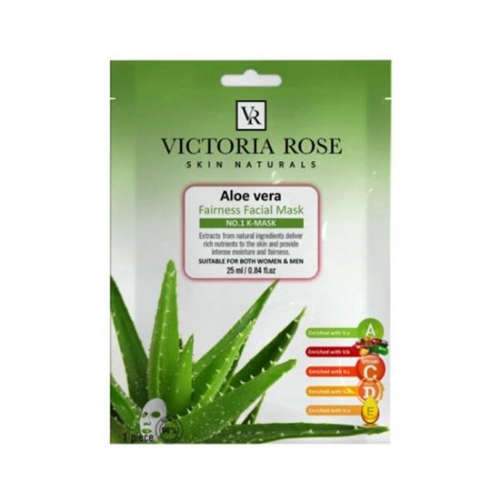 ماسک ورقه ای صورت آلوئه ورا ویکتوریا رز وزن 25 گرم