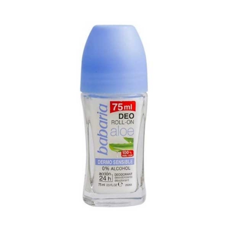رول ضد تعریق زنانه آلوئه ورا  باباریا مدل درمو سنسیبل حجم 75 میلی لیتر