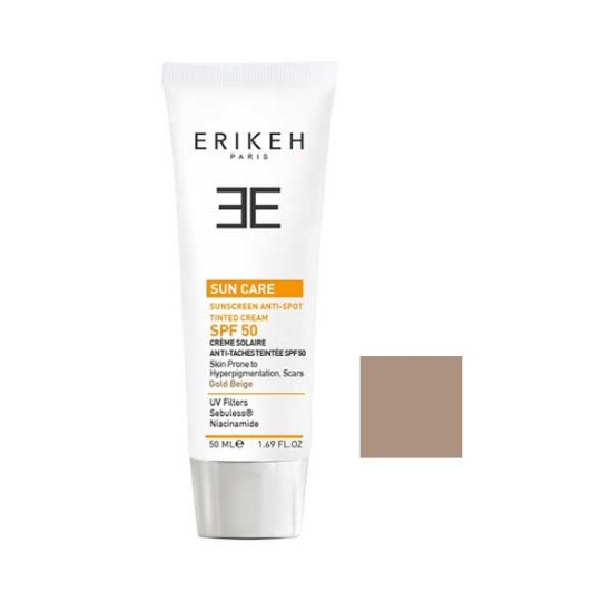 ضد آفتاب و ضد لک اريكهSPF50 بژ طلايي حجم50میلی لیتر