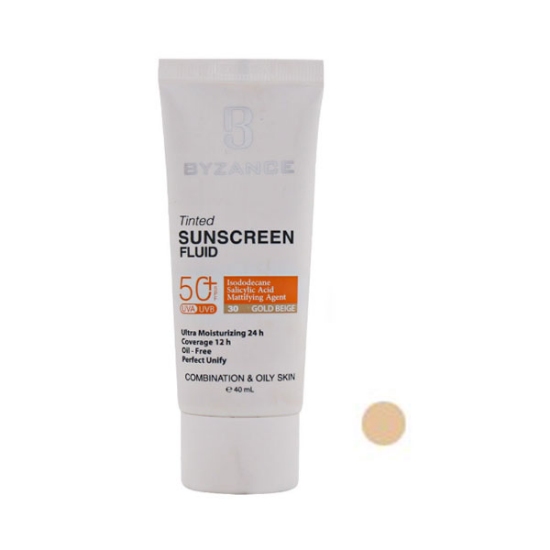 فلویید ضد آفتاب بیزانس SPF50 مناسب پوست مختلط تا چرب بژ طبیعی شماره 20